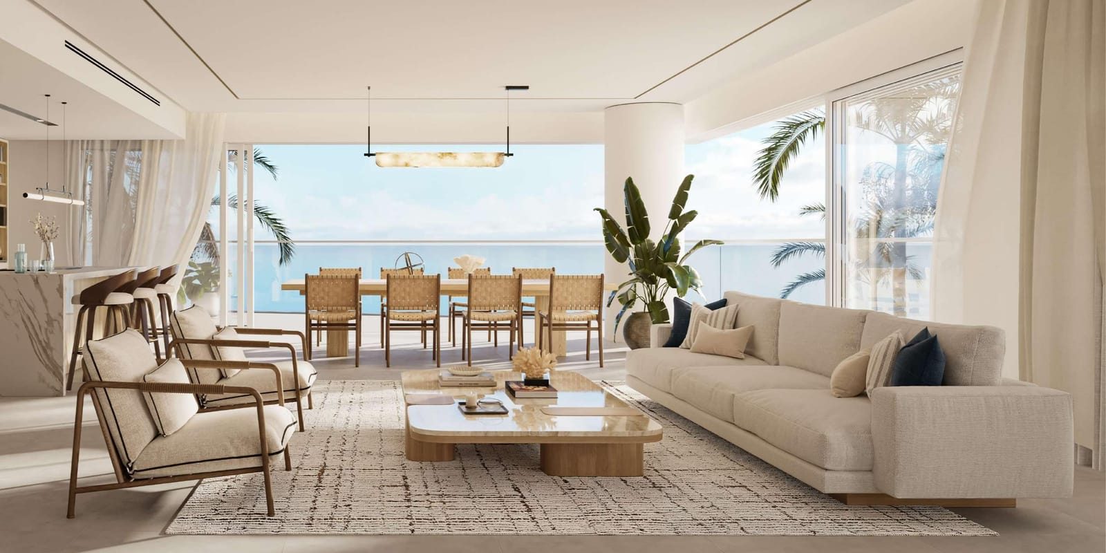 Fahid Beach Residences — living room sea view