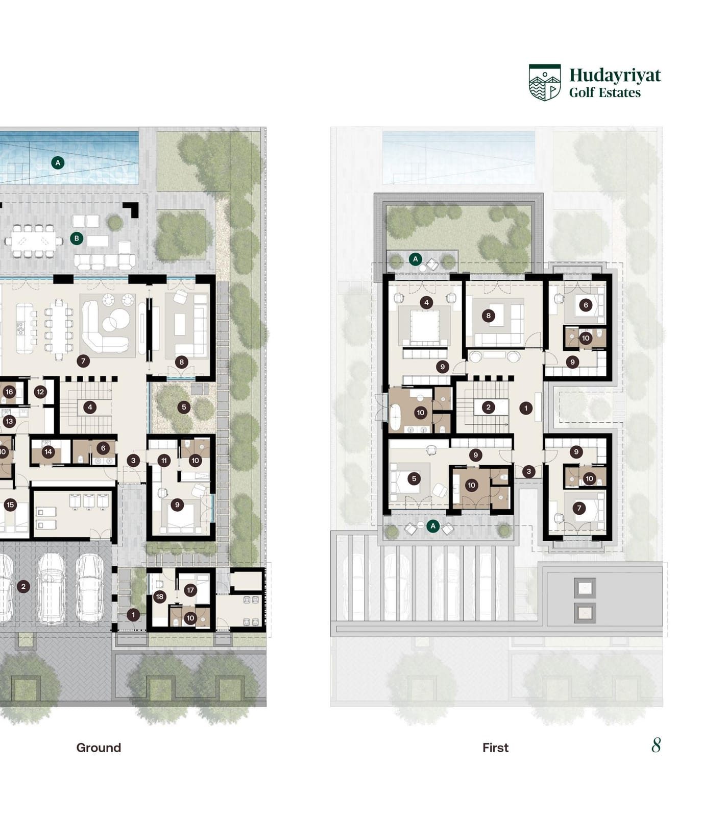 HGE Golf Range Villas — bedroom floor plan