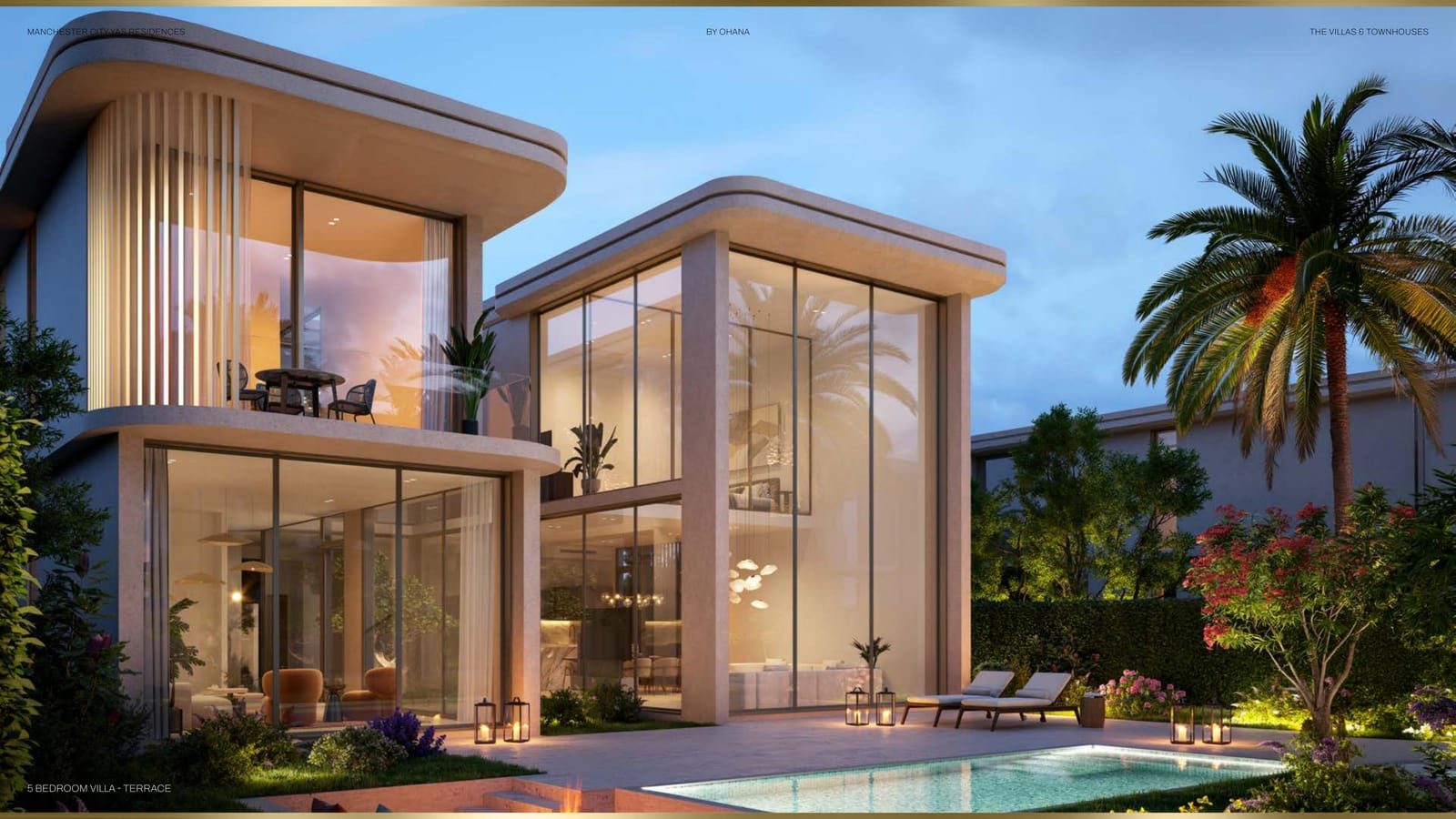 Manchester City Yas Residences by Ohana — villa pool night