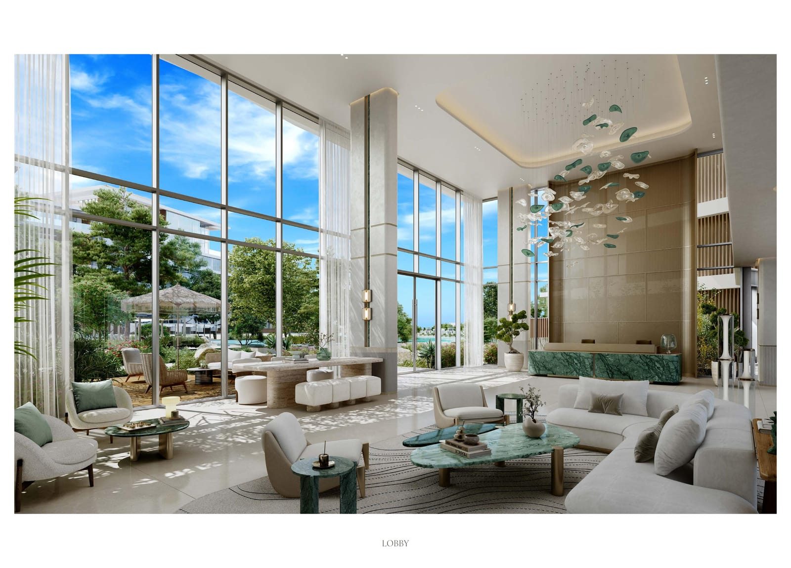 Palm Central Private Residences — double height lobby