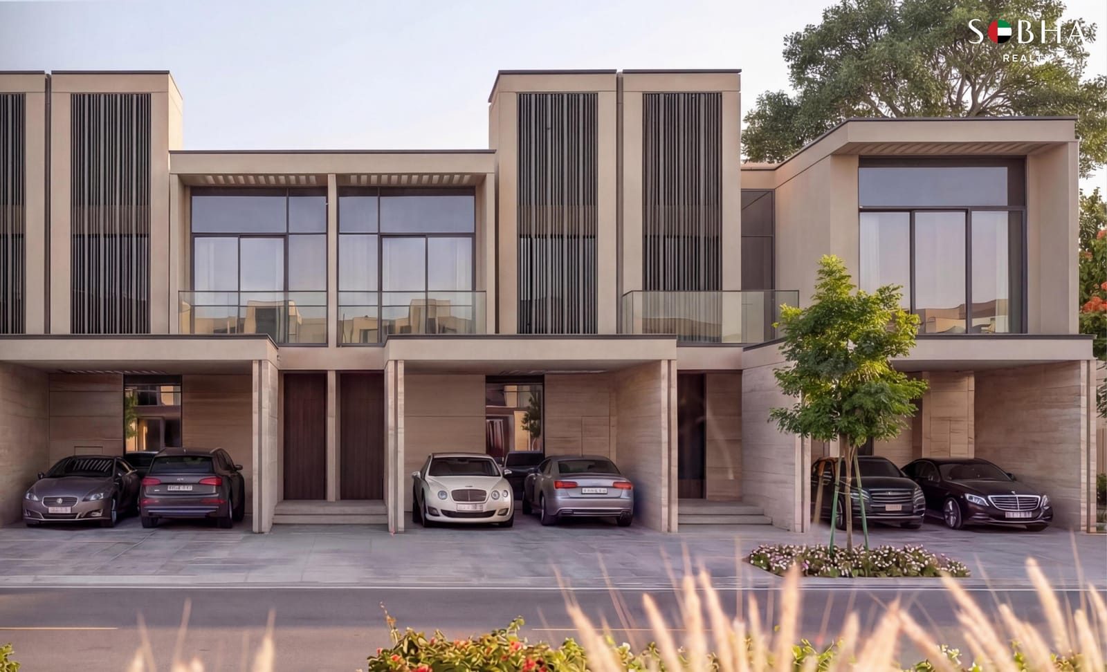 Sobha City Abu Dhabi — terraces garden villas row
